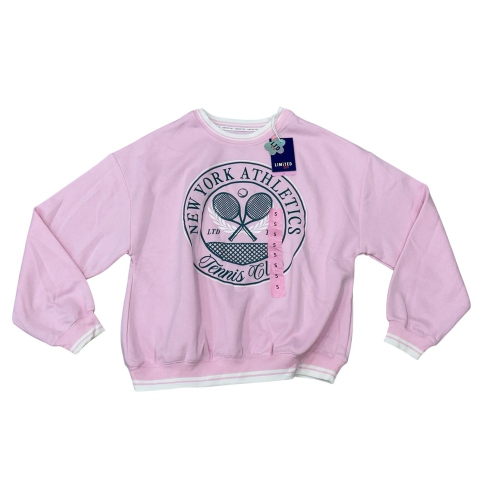 Limited Too Woman Pink New York Athletics Tennis Club Light Sweatshirt Small NEW